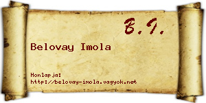 Belovay Imola névjegykártya